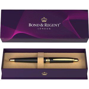 Rollerball Pen Luxury Grade 24Karat Gold Gloss Black Nice Gift Pen for Men Women
